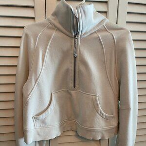 Lululemon Scuba Oversized Funnel-Neck Half Zip, XS/S, Bone